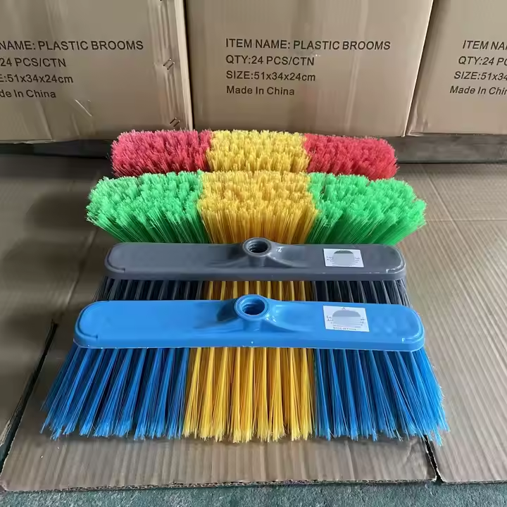 floor cleaning plastic broom head sweeping brush broom escobas brooms