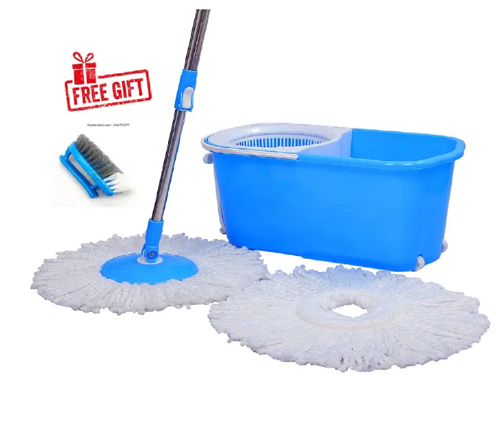 Rotating 360 Spin Mopper(MOP002) And Bucket Set 360 rotating washable mop No spills, no shock and no damage to floors Microfiber mop head works great wet or dry,Household cleaning,Mopping Tools.