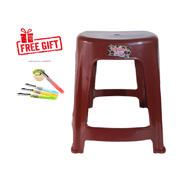 Safari Plastic Table Stool-made from PP plastic (Polypropylene);the safest plastic.They’re extremely strong,durable&light enough to be moved around.stack on each other to reduce space & easy to clean.
