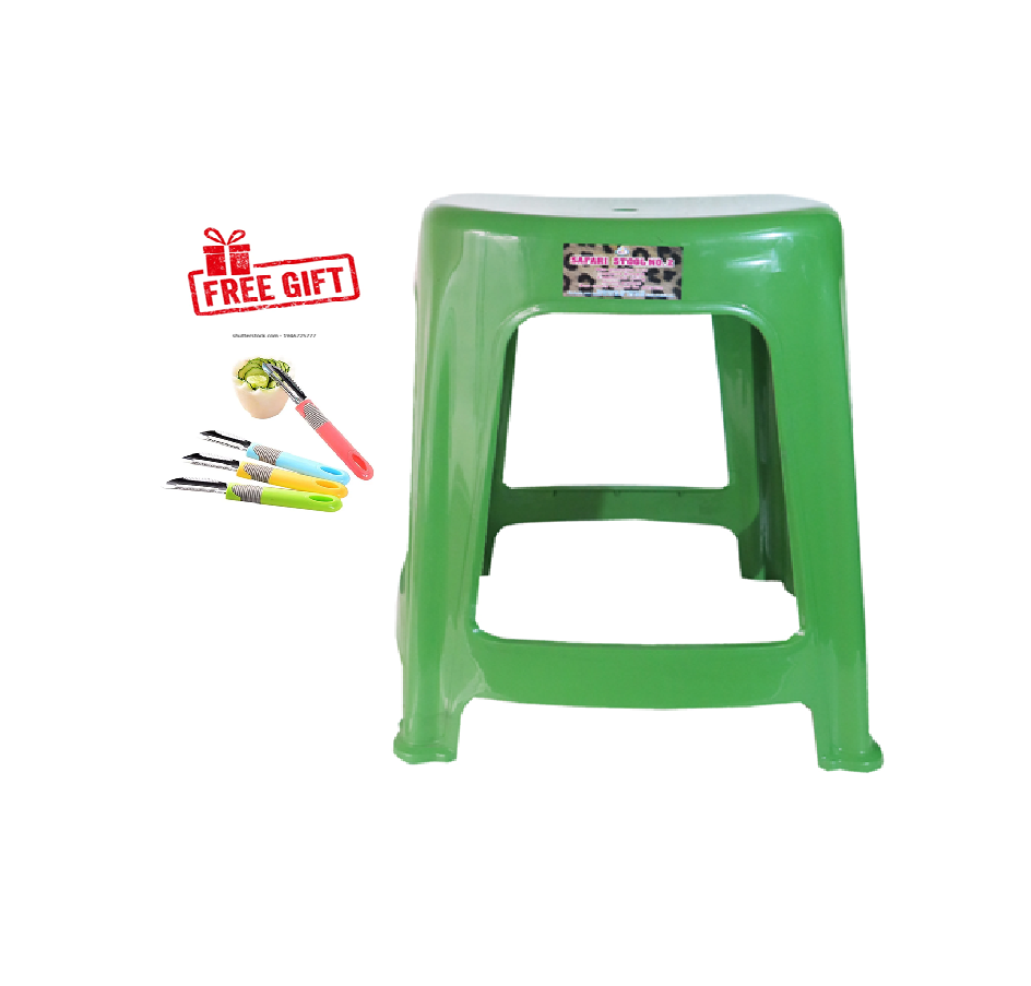 Safari Plastic Table Stool-made from PP plastic (Polypropylene);the safest plastic.They’re extremely strong,durable&light enough to be moved around.stack on each other to reduce space & easy to clean.