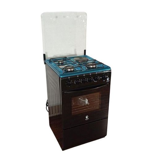 CLEARANCE OFFER Euroken EURO55-3+1-E 50X55 BLACK STANDING COOKER WITH ELECTRIC OVEN