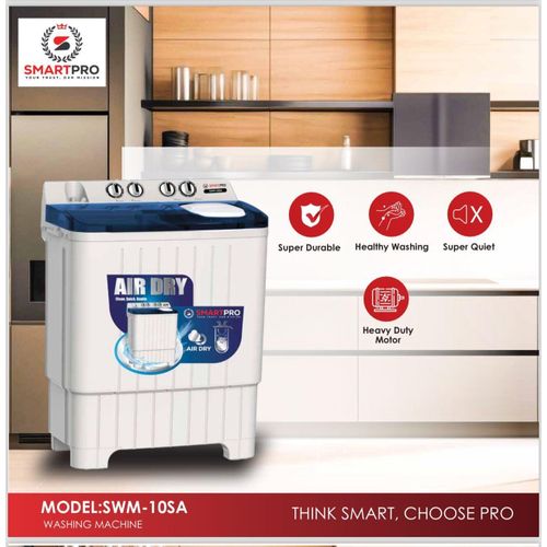 CLEARANCE OFFER Smart Pro Washing Machine 10KG Twin Tub, White/Grey -