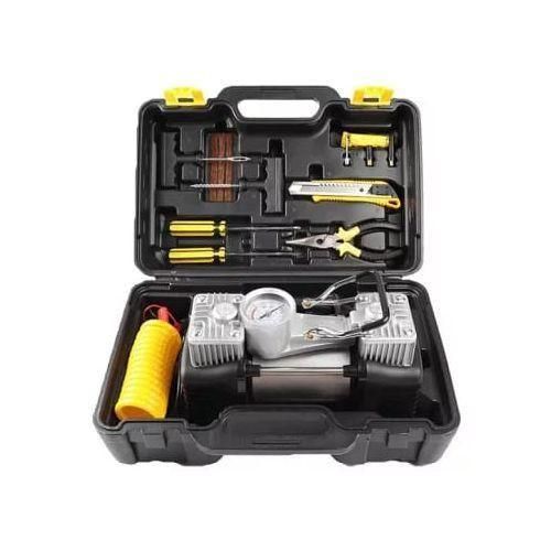 CLEARANCE OFFER Heavy Duty Double Cylinder Car Air Compressor, Tire Pump Auto Inflator, Emergency Tyre Repair Kits