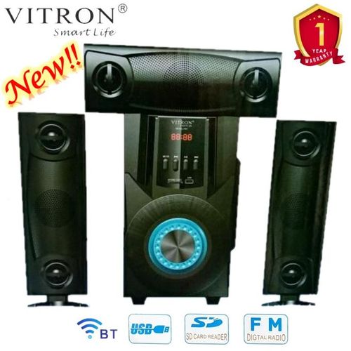 Vitron 3.1CH V641 X-Bass Home Theatre System with Remote Control BT Speaker System AC/DC Subwoofer Home Audilo System USB SD MP3 FM Radio 10000W