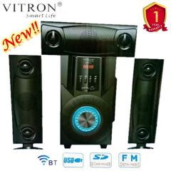 Vitron 3.1CH V641 X-Bass Home Theatre System with Remote Control BT Speaker System AC/DC Subwoofer Home Audilo System USB SD MP3 FM Radio 10000W