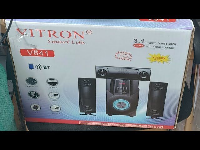 Vitron 3.1CH V641 X-Bass Home Theatre System with Remote Control BT Speaker System AC/DC Subwoofer Home Audilo System USB SD MP3 FM Radio 10000W