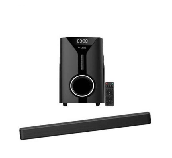 【BIG OFFER】Vitron 2.1CH Multimedia Bluetooth Woofer Speaker System Subwoofer Soundbar BT/USB/SD/FM Subwoofer Home Audilo System Soundbar with Remote Control 9000W V527 Black 9000W v527