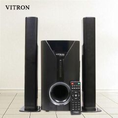 【BIG OFFER】Vitron 2.1CH Multimedia Bluetooth Woofer Speaker System Subwoofer Soundbar BT/USB/SD/FM Subwoofer Home Audilo System Soundbar with Remote Control 9000W V527 Black 9000W v527
