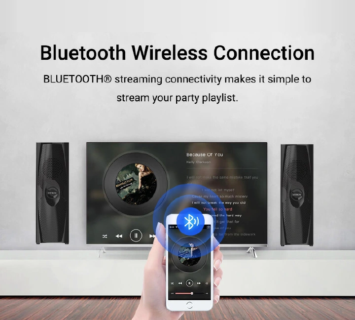 【BIG OFFER】Vitron V636 HOME 2.1CH Multimedia Bluetooth Woofer Speaker System Subwoofer Soundbar BT/USB/SD/FM Subwoofer Home Audilo System Soundbar with Remote Control 9000W V527 Black 9000W v527