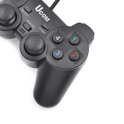 Gamepad Ucom USB Wired PC Gamepad Game Controller Dual Shock Game Pad Joypad Control Laptop PC Computer Gaming Play black FIFA Gamer