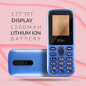 IAIR D19 Dual Sim Keypad Mobile Phone with 1200 mAh Battery, Expandable Storage Upto 32GB,MP3,Camera Keypad Phone.