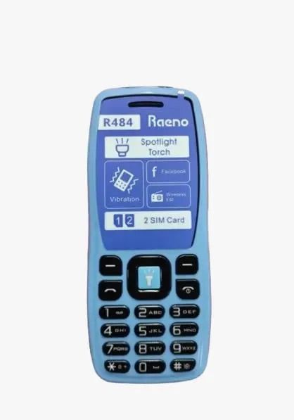 Raeno R484 Screen display 1.77'', camera, Torch,wireless FM,Blue tooth,long standby battery,12 months warranty,Two-2 sim Small size kabambe/katululu/mulika mwizi/featured phone