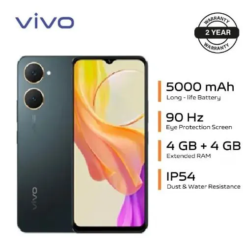 [Super Brand] Brand New Vivo Y03 64GB+ upto 8GB[4+4] 6.56" 90Hz Display Android 4G 5000mAh Smart Phones 1 Years warranty phone