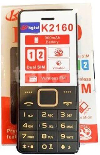 Kgtel K2160 mobile phone Wireless Fm Support- Dual Sim Feature Phone Black featured phones