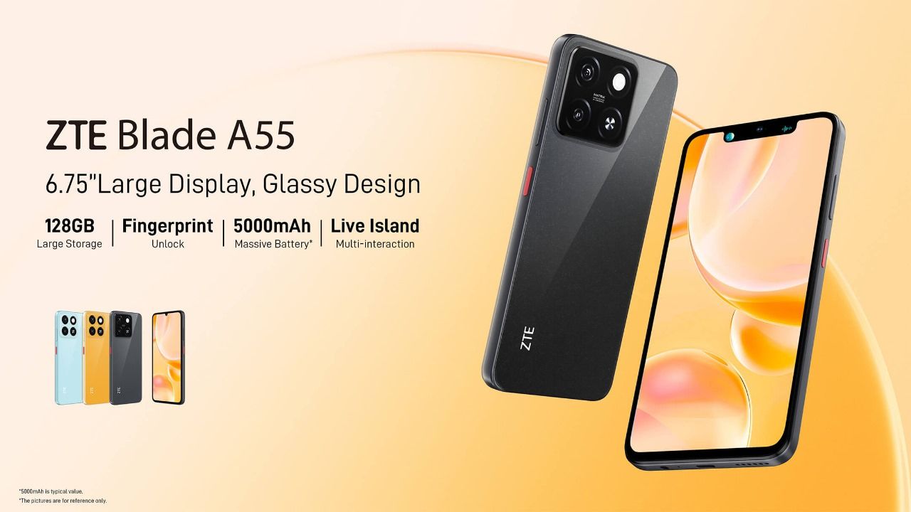 [BRAND NEW] ZTE  Blade A55 128GB ROM 12(4+8)GB RAM Android 14 6.75 inches, Octa-core Fingerprint 13 MP BACK CAMERA 8 MP FRONT CAMERA  smartphones