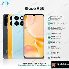 [BRAND NEW] ZTE  Blade A55 128GB ROM 12(4+8)GB RAM Android 14 6.75 inches, Octa-core Fingerprint 13 MP BACK CAMERA 8 MP FRONT CAMERA  smartphones