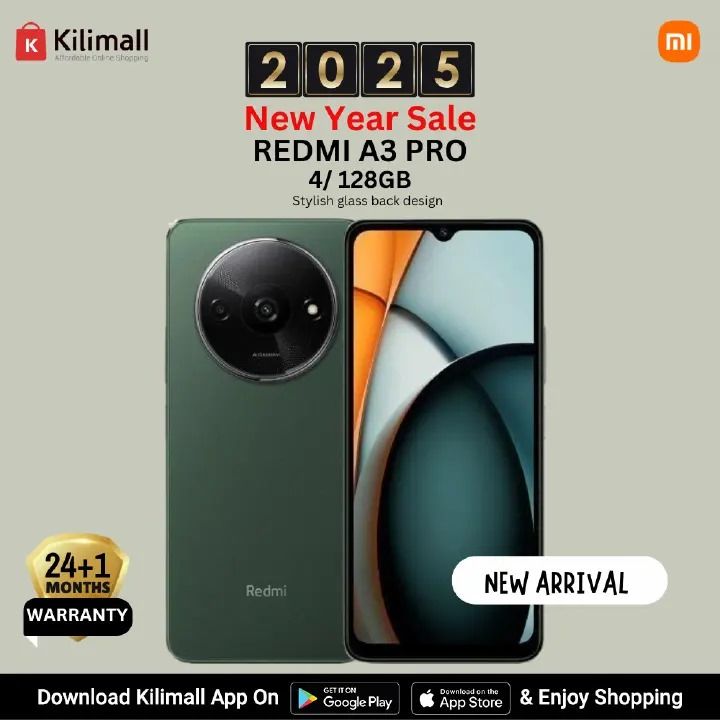 [NEW YEAR SALE] Redmi A3 PRO 6.71" 128GB + 4GB 4G Network 5160mAh Battery 8MP AI Camera 10W Fast Charging Fingerprint Sensor Android 14 Smart Phones