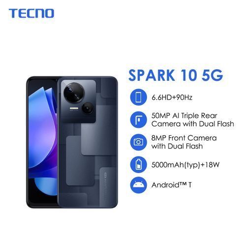 [BRAND NEW] TECNO SPARK 10 5G  IPS LCD, 90Hz Mediatek 6.6 inches, Octa-core (2x2.2 GHz Cortex-A76 & 6x2.0 GHz Cortex-A55 5000 mAh SMARTPHONES