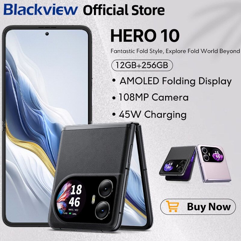 [NEW IN MARKET] Blackview Hero 10 256 GB ROM 12GB RAM Foldable AMOLED 6.9 inches Android 13, Mediatek Helio G99 (6 nm) Octa-core BACK CAMERA 108 MP / 32 MP FRONT CAMERA 4000 mAh Fingerprin SMARTPHONES