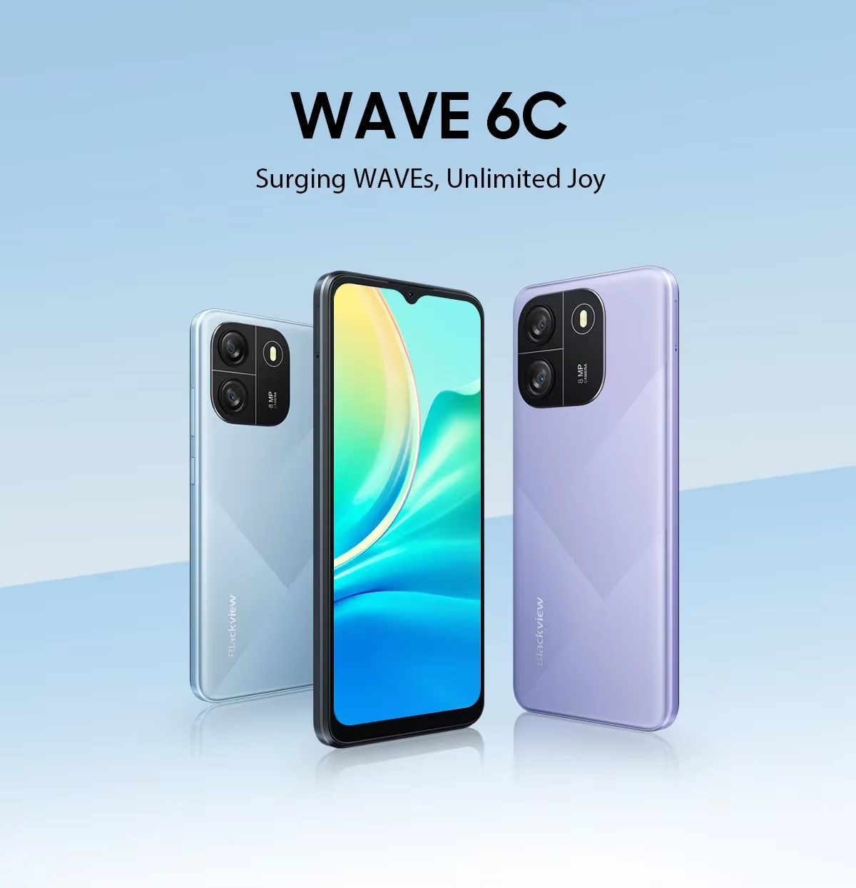 [BRAND NEW]  Blackview Wave 6C 32GB ROM 2GB RAM IPS LCD ,6.5 inches, Android 13 (Go edition) Unisoc SC9863A (28 nm) Octa-core  Fingerprint smartphones
