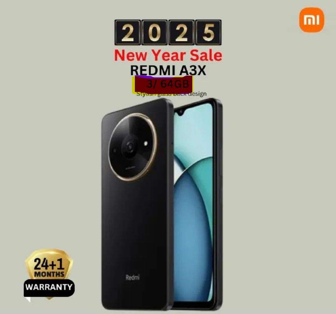 [BRAND NEW] XIAOMI Redmi A3X  128GB+4GB RAM 4G Network 6.71'' 5000mAh Battery 8MP AI Camera 10W Fast Charging Fingerprint Sensor Android 14 Smart Phones