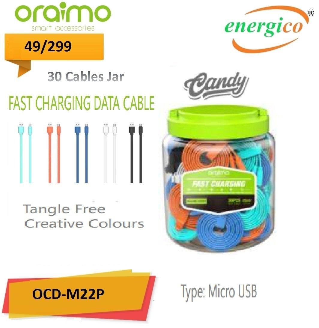 [HOT DEAL] Multicolor Oraimo OCD M22p Micro Cable jaar, Cable Size: 1 Meter cables