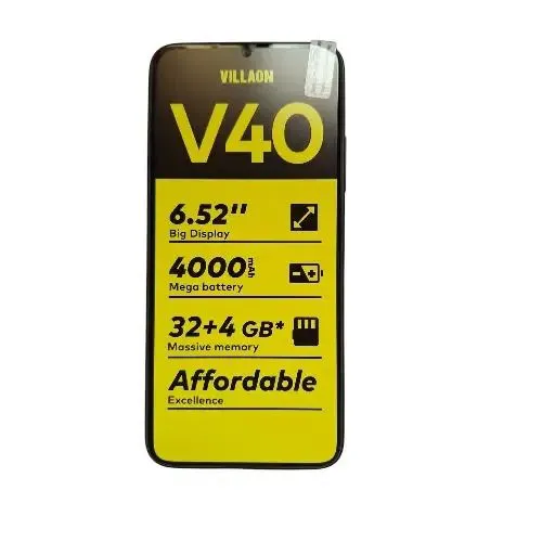 NEW (VILLAON V40 32GB RAM: 4GB, Display: 6.56 inches,Battery: 5000 mAh,Main Camera: 8MP,Front camera: 5 MP,Chipset	Unisoc T606 (12 nm),Operating System	Android 14.) smartphones