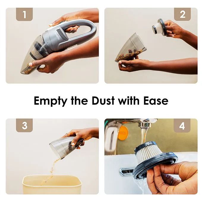 oraimo UltraCleaner H2 Handheld Cordless Vacuum Car Vacuum Cleaner Rechargeable 3.5H Fast Charge for Home Car Upholstery Pet Hair Dust Gravel Crumbs Cleaning Portable Car Vacuum Cleaner Super Suction