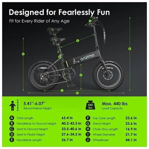 Discounted Deals!! Oraimo Electric Bike(Scrambler 100)-750W Brushless Motor,48V 11.6Ah Li-ion Battery,Foldable Design,Shock Absorbers, Adjustable Leather Saddle,7-Speed Gear,Digital LCD Display-E-Bike