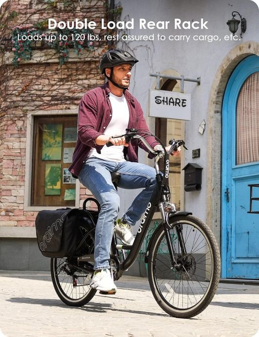 Discounted Deals!! Oraimo Electric Bike 350W Brushless Motor,48V 11.6Ah Li-ion Battery,Foldable Design,Shock Absorbers, Adjustable Leather Saddle,7-Speed Gear,Digital LCD Display-E-Bike