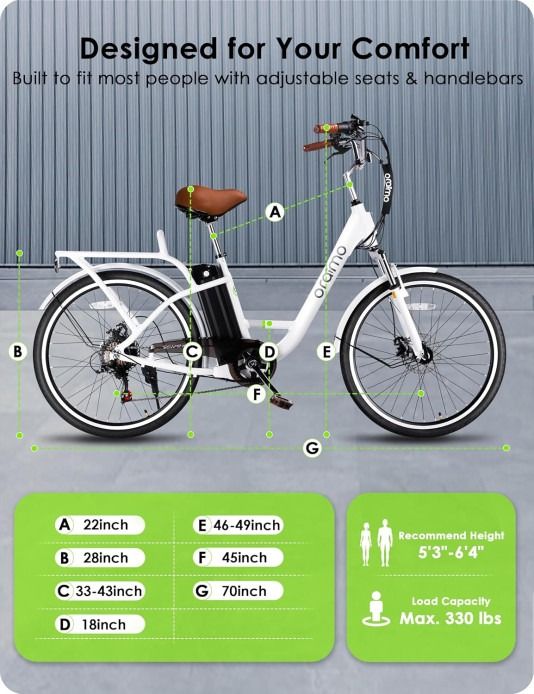 Discounted Deals!! Oraimo Electric Bike 350W Brushless Motor,48V 11.6Ah Li-ion Battery,Foldable Design,Shock Absorbers, Adjustable Leather Saddle,7-Speed Gear,Digital LCD Display-E-Bike