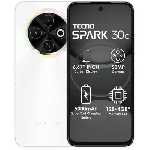 [BRAND NEW] TECNO SPARK 30C 128GB +8(4+4)GB 120Hz 6.6" Dynamic Port 50MP Dual Speakers 7.8mm Ultra Slim 5000mAh 18W Type-C Dual SIM 4G Smart Phones Side Fingerprint + free gifts  phone smartphones
