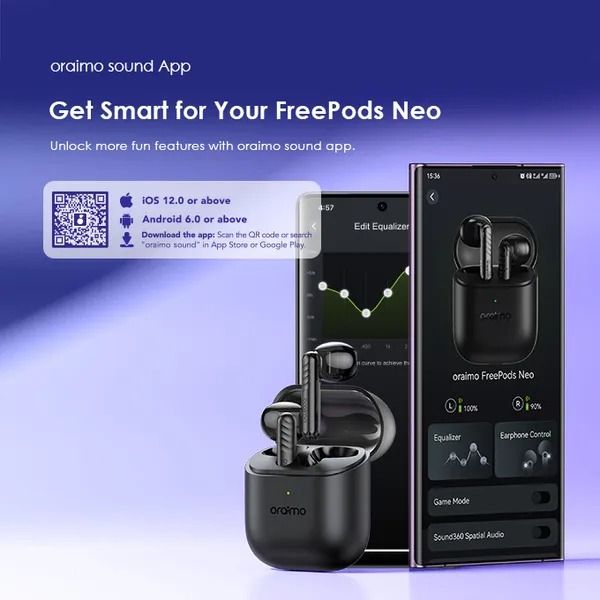 (TECH WEEK OFFER} Oraimo FreePods Lite MODEL OTW-330 S ENC 50-hour Playtime Havybass True Wireless Earbuds With APP control Bluetooth earphone Neo True Wireless Earbuds