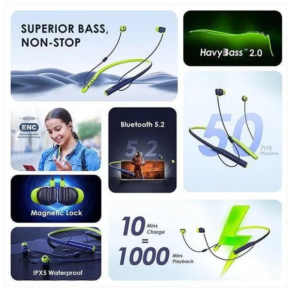 (TECH WEEK OFFER} Oraimo Necklace 4 Dual EQ Multiple Neckband Earphone OEB-E50D
