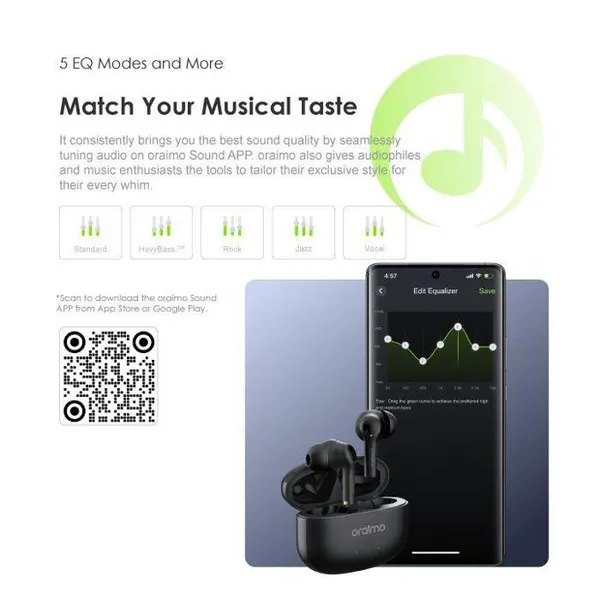 Oraimo OEB-E104DC FreePods 3C ENC Calling Noise Cancellation Long Playtime True Wireless Earbuds