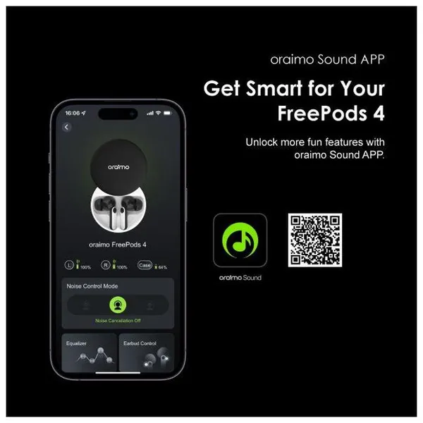 Oraimo OTW-630 SpaceBuds Hybrid ANC True Wireless Earbuds oraimo SpaceBuds Hybrid ANC True Wireless Earbuds Customized Voice Prompt