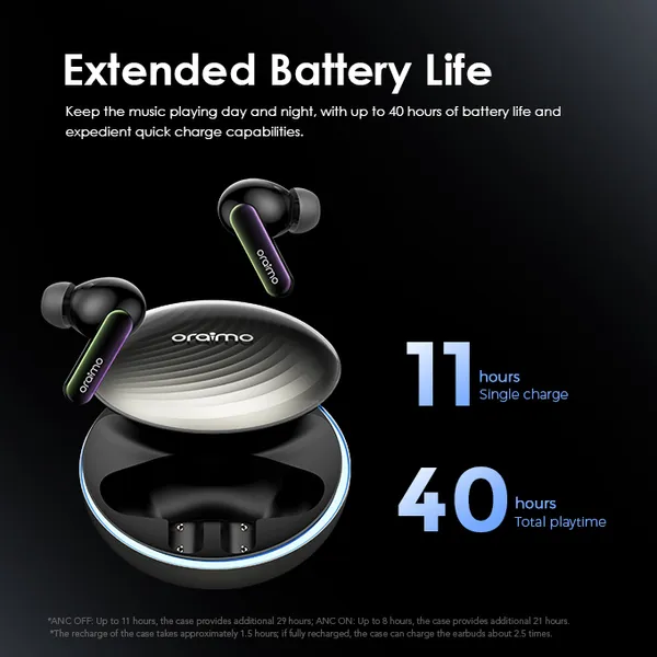 Oraimo OTW-630 SpaceBuds Hybrid ANC True Wireless Earbuds oraimo SpaceBuds Hybrid ANC True Wireless Earbuds Customized Voice Prompt