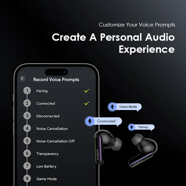 Oraimo OTW-630 SpaceBuds Hybrid ANC True Wireless Earbuds oraimo SpaceBuds Hybrid ANC True Wireless Earbuds Customized Voice Prompt