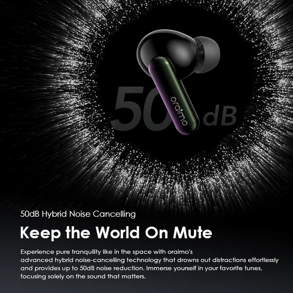 Oraimo OTW-630 SpaceBuds Hybrid ANC True Wireless Earbuds oraimo SpaceBuds Hybrid ANC True Wireless Earbuds Customized Voice Prompt