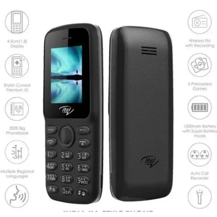 New itel 2163 1.8" Display Wireless FM Dual SIM Opera Mini Bright Torch Kabambe katululu button feature Phone