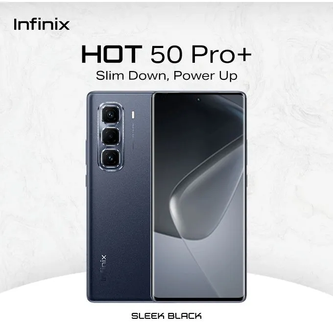 Infinix Hot 50 Pro Plus 256GB+16(8+8)GB 6.7" 3D-Curved AMOLED 120Hz Screen 5000mAh  50MP Camera MTK Helio G100 Fingerprint LOCK  Smart Phone COMES WITH FREE GIFTS ( AIRPODS + SMART WATCH ) FOR YOU
