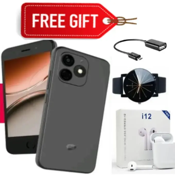 LIMITED DISCOUNT !!! BRAND NEW Itel A20, 5 Inch Display,32GB Storage+4(2+2)GB RAM 4.0mp main camera ,Front Fingerprint,1 year warranty Android 12 smartphones + FREE GIFTS