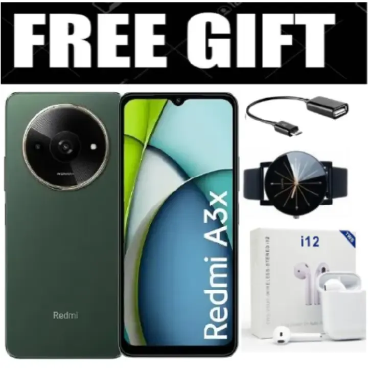 [BRAND NEW] XIAOMI Redmi A3X 6.71" 128GB+4GB RAM 4G Network 5000mAh Battery 8MP AI Camera 10W Fast Charging Fingerprint Sensor Android 14 Smart Phones+FREE GIFTS