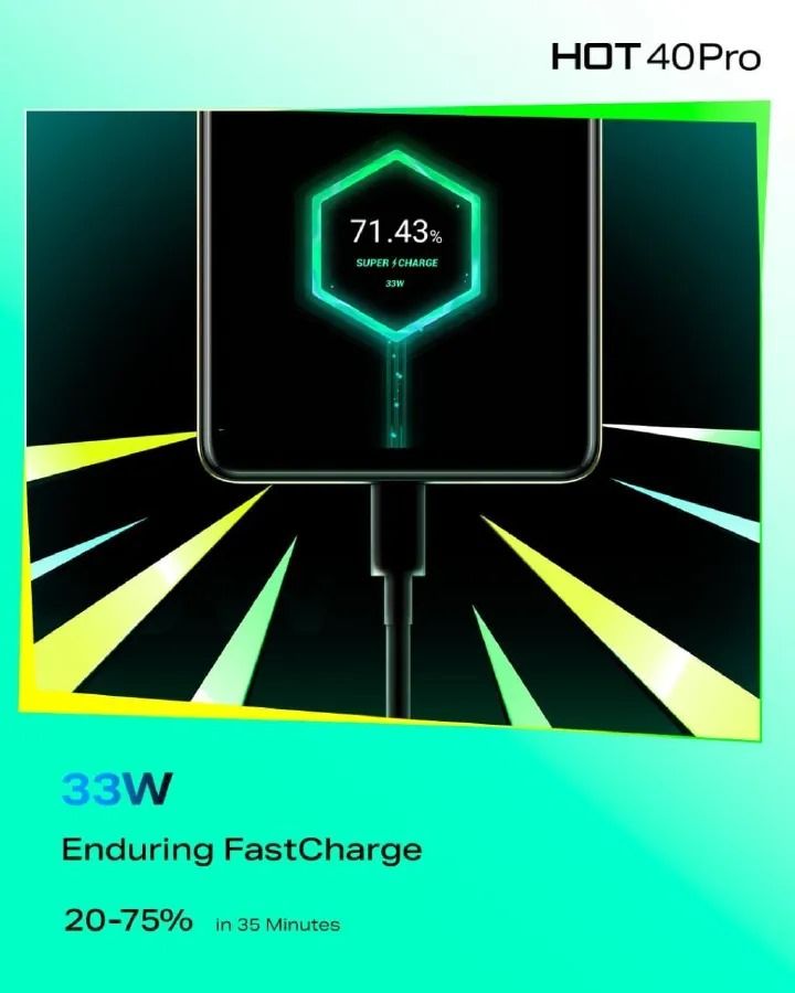 Infinix Hot 40 Pro,256GB +16GB RAM (8+8GB), 6.78" 120Hz FHD+ WITH magic ring 108MP Tripple AI Camera + 32MP Selfie Camera,33W Fast Charge 5000mAh Battery Dual SIM Helio G99 ultra processor Smartphones