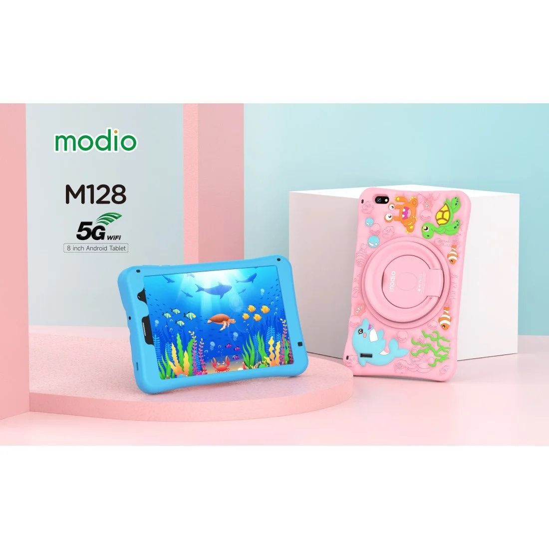 NEW Modio  M128 KIDS STUDY TABLET 8INCH 256GB/6GB 4000MAH 5G SIMCARD SLOT WITH SILICONE COVER android Tablet