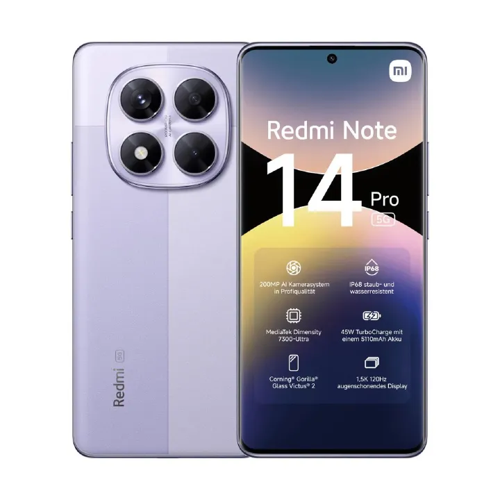 XIAOMI REDMI NOTE 14 PRO PLUS 5G,256GB+8GB RAM  6.6 inch  ( 200MP back  20MP front camera)   5110MAH BATTERY Octa-core   Qualcomm SM7635 Snapdragon 7s Gen 3 (4 nm)    CRAFTED WITH AI smartphones