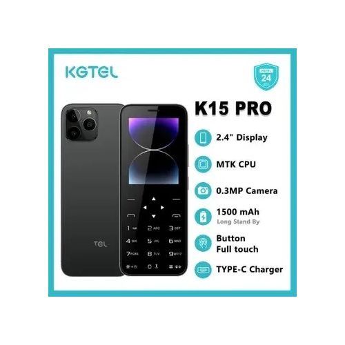 KGTEL K15 PRO MAX 2.4" Display Dual SIM Card 0.3MP Camera 1500 mAh ButtonFull touch TYPE-C Charger Featured Phones