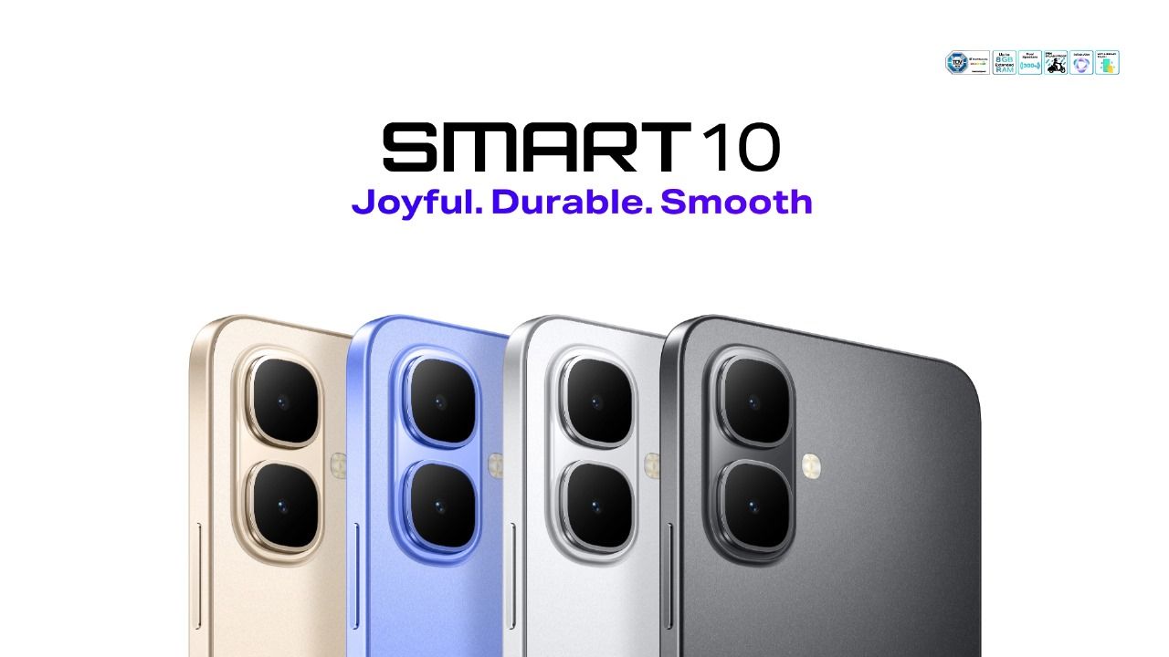 Infinix Smart 10 6.67" IPS LCD Screen, 4GB RAM+128GB ROM(Upto 2TB SD Card), 5000 mAh Battery, 8MP+2MP Dual Rear & 8MP Front Camera, Android 15, Dual SIM, Side Fingerprint mobile phone SMARTPHONE