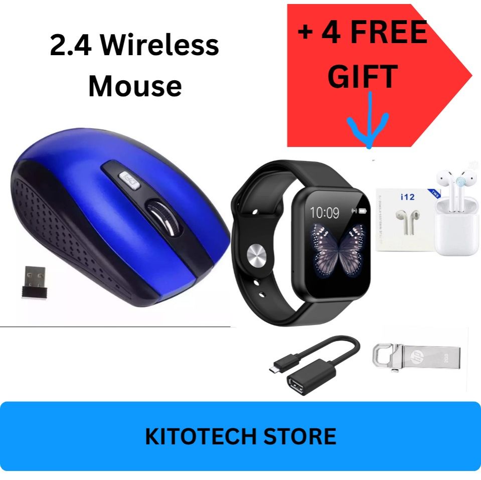 Wireless Mouse - Wireless Mouse for Laptop, 2.4GHz Wireless Mouse with USB Receiver, Ergonomic Mouse with 1600 DPI Optical Resolution, Compatible with Computer & Chromebook+free gifts