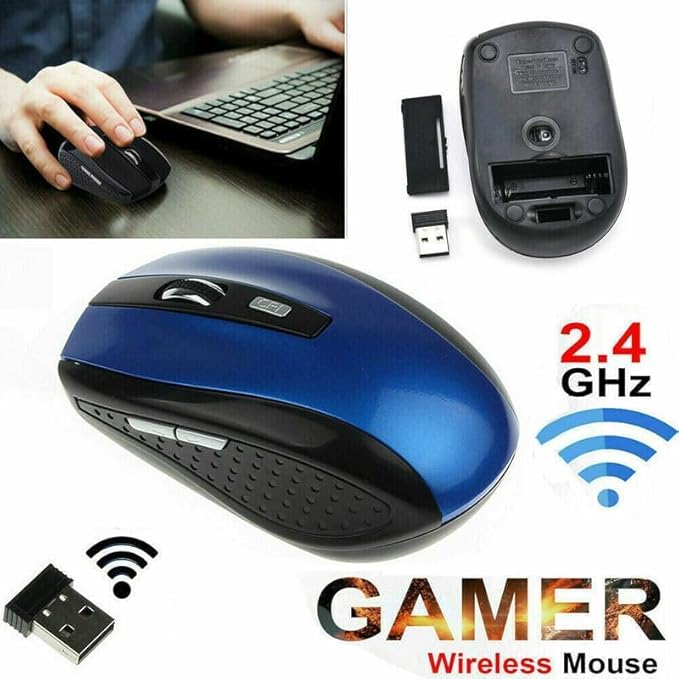 Wireless Mouse - Wireless Mouse for Laptop, 2.4GHz Wireless Mouse with USB Receiver, Ergonomic Mouse with 1600 DPI Optical Resolution, Compatible with Computer & Chromebook+free gifts